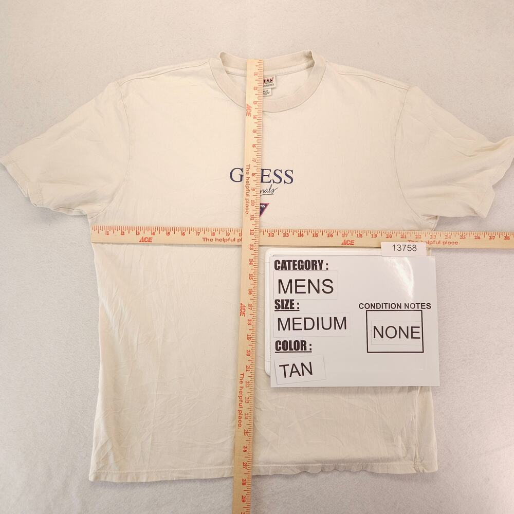 Guess Casual Graphic Short Sleeve Crew Neck T Shirt Mens Size Medium M Tan - Picture 5 of 10